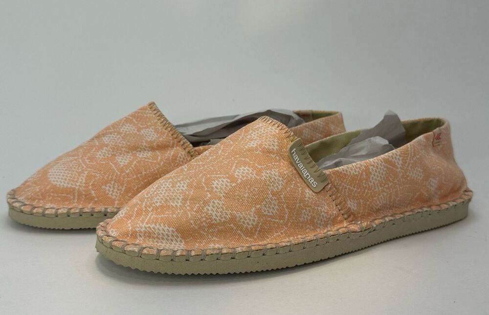 Havaianas Women's Origine Renda Tropical Espadrilles Size 6 Canvas Lace Pattern